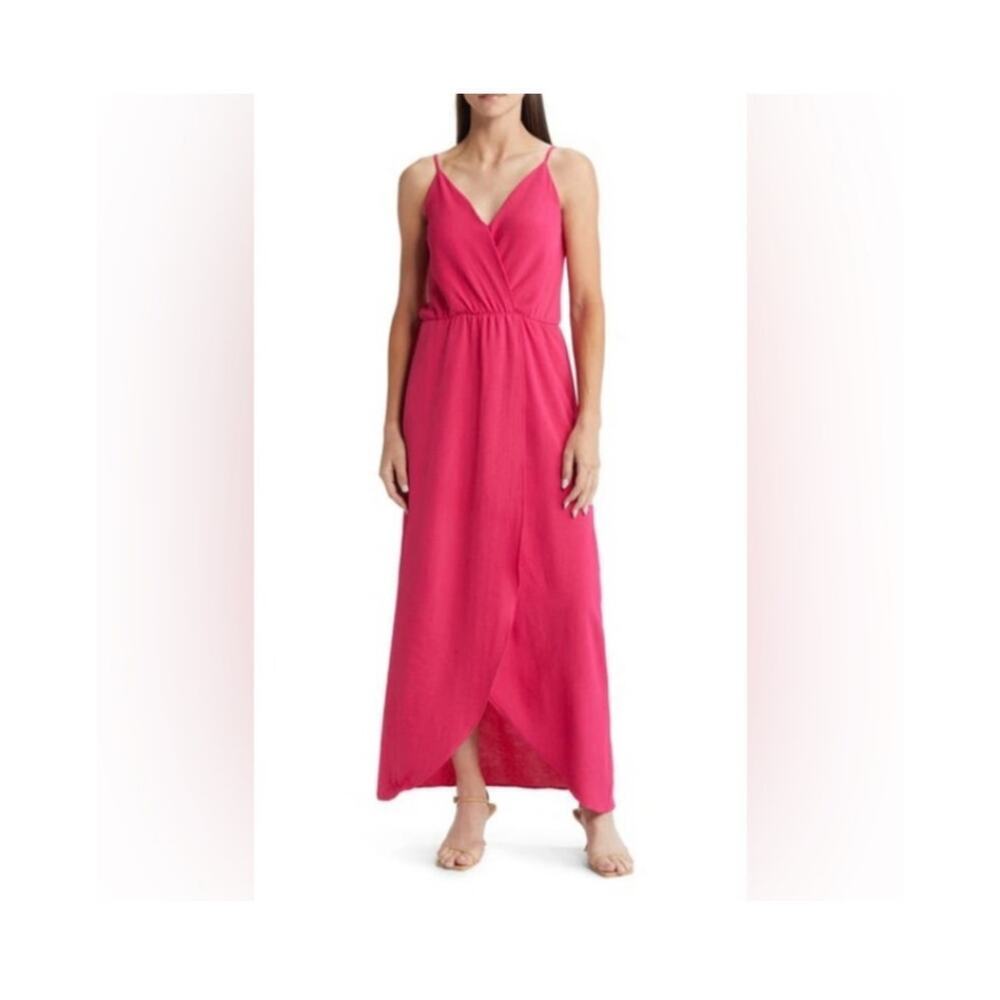 NWT Fraiche by J Cami Elastic Waist Maxi Dress Pink Size XL